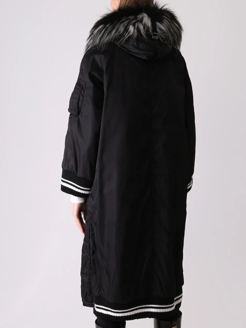 Куртка удлиненная с мехом лисы ERMANNO SCERVINO