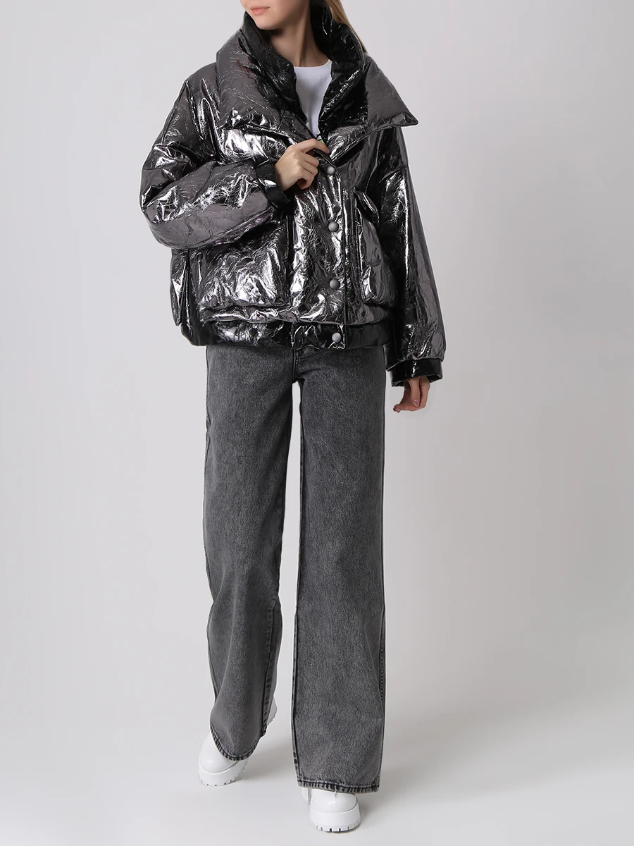 Пуховик кожаный