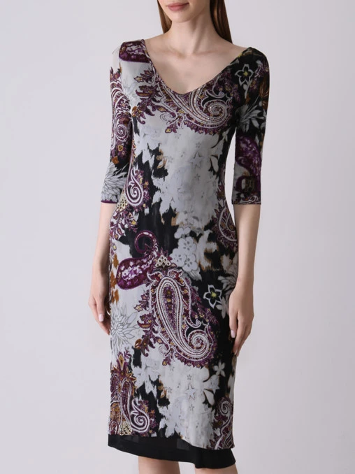 Платье из вискозы с принтом ETRO