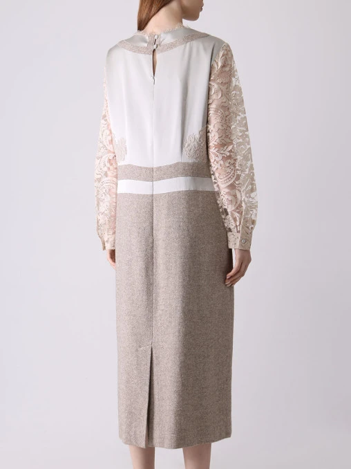 Платье с кружевом ALBERTA FERRETTI