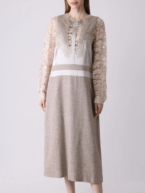 Платье с кружевом ALBERTA FERRETTI