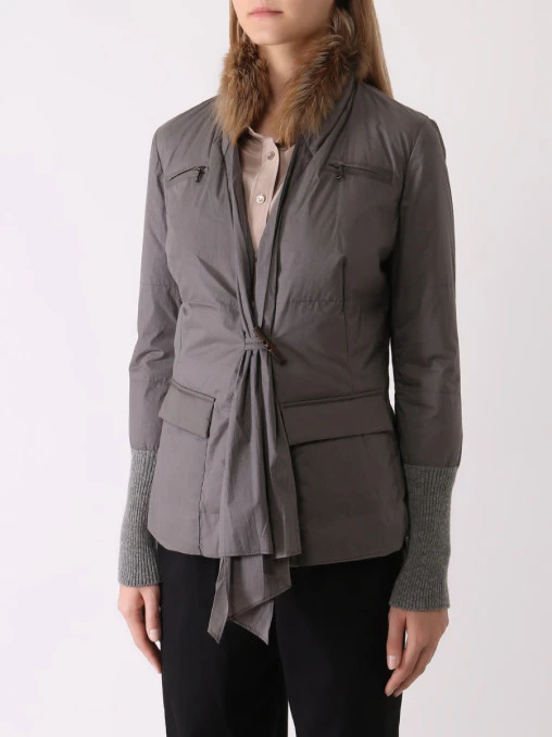 Пуховик с мехом лисы BRUNELLO CUCINELLI