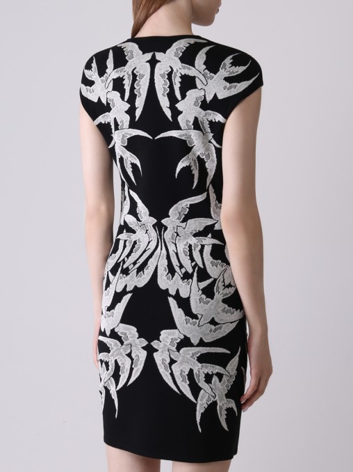 Платье из шерсти и шелка ALEXANDER MCQUEEN