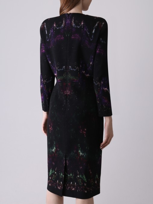 Платье шерстяное с принтом ALEXANDER MCQUEEN