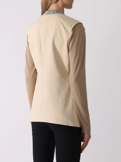 Жилет кожаный BRUNELLO CUCINELLI