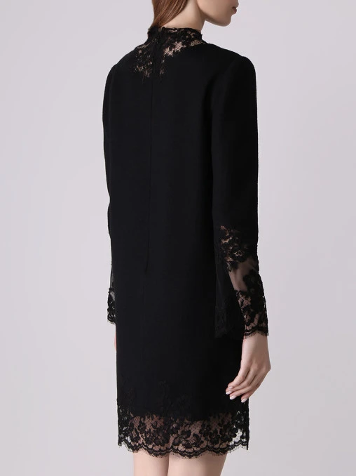 Платье шерстяное с кружевом ERMANNO SCERVINO