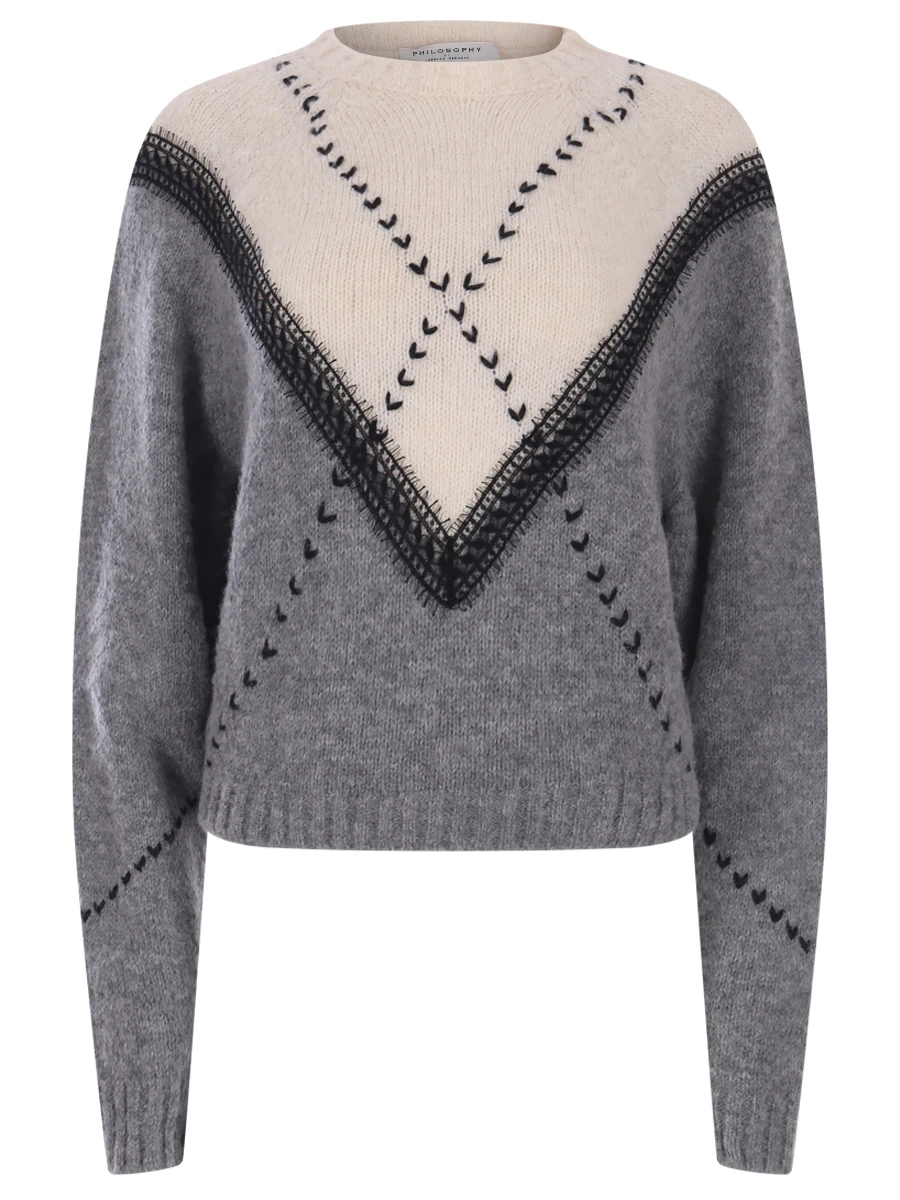 Джемпер с кружевной отделкой