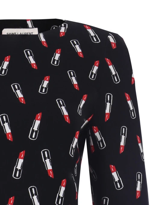 Платье с принтом SAINT LAURENT