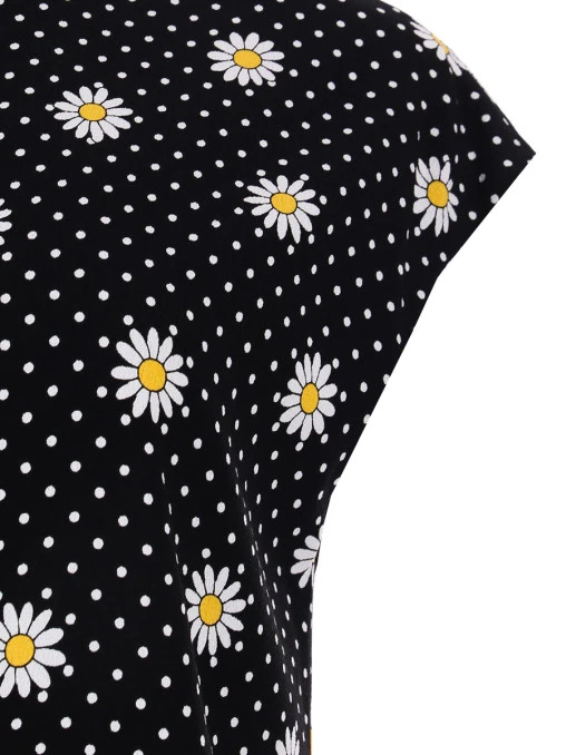 Платье из вискозы с принтом SAINT LAURENT