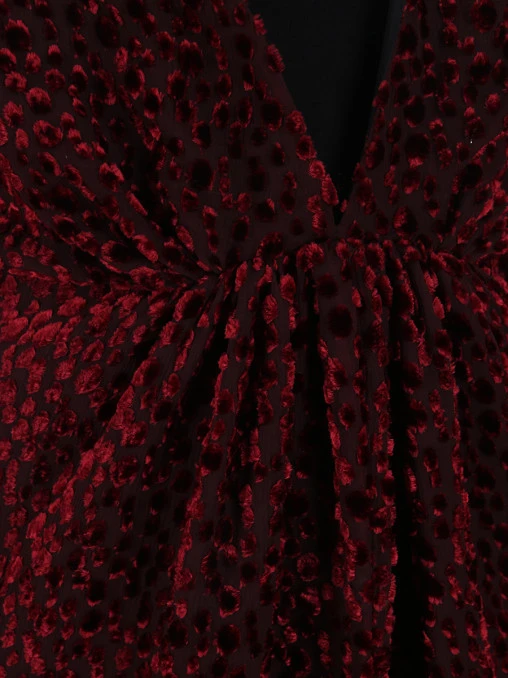 Платье из вискозы и шелка SAINT LAURENT