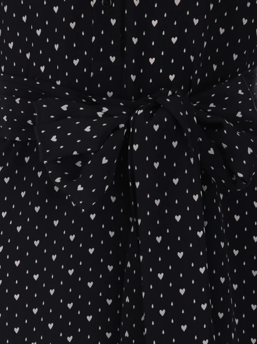 Платье шелковое с принтом SAINT LAURENT