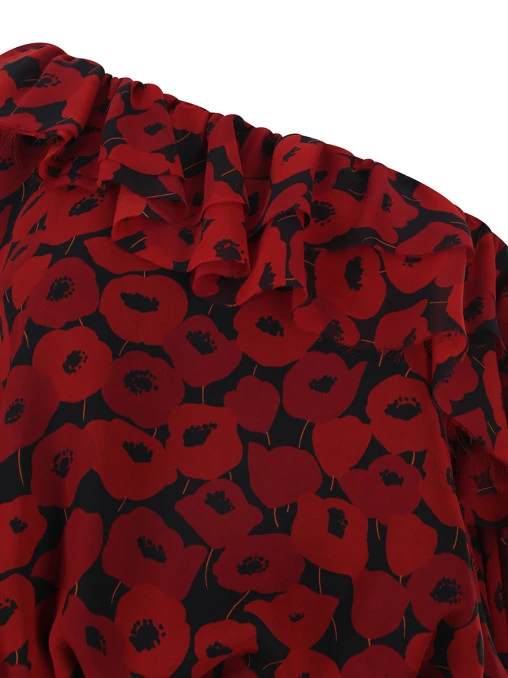 Платье шелковое SAINT LAURENT