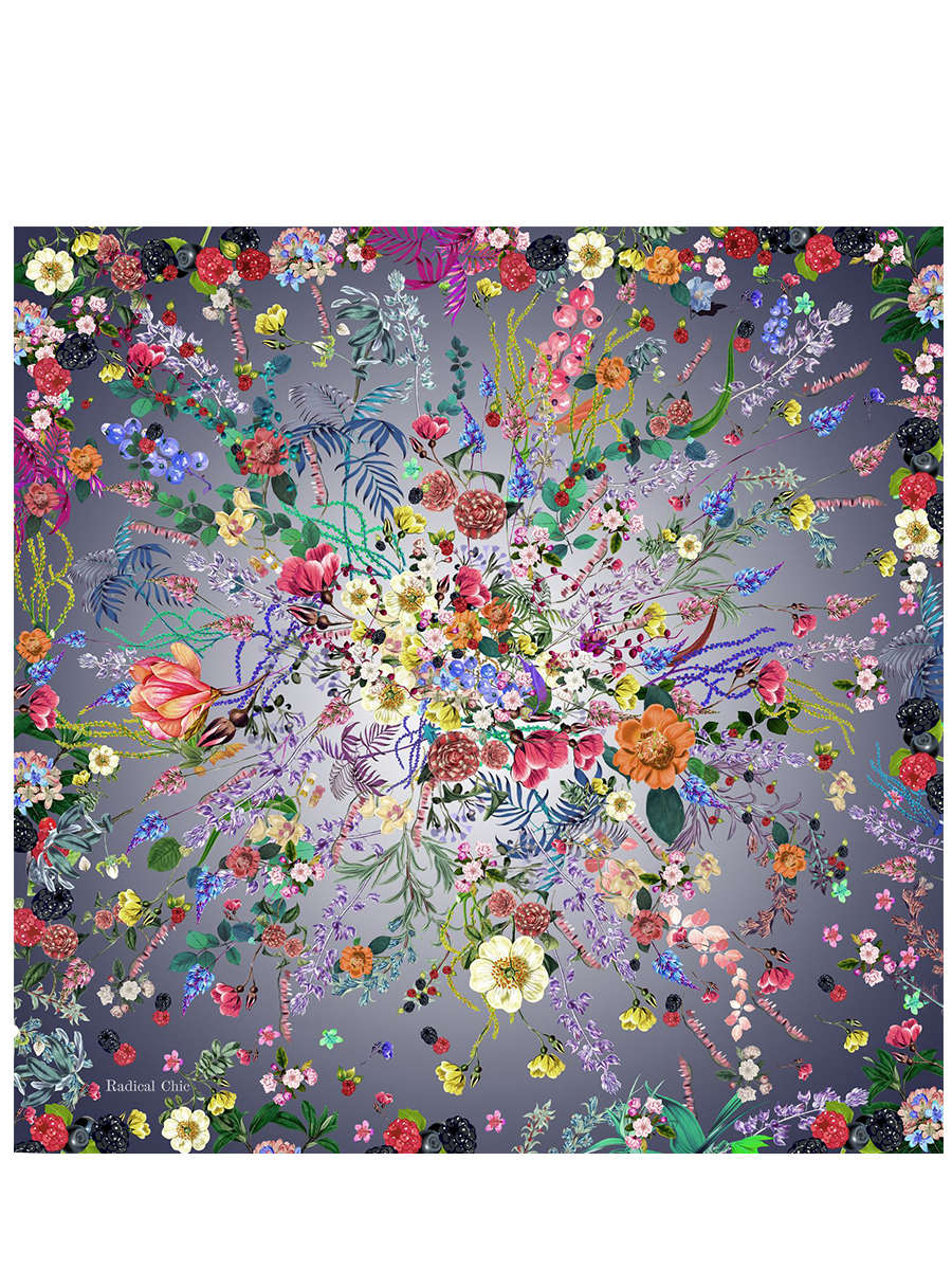 Платок шелковый с принтом