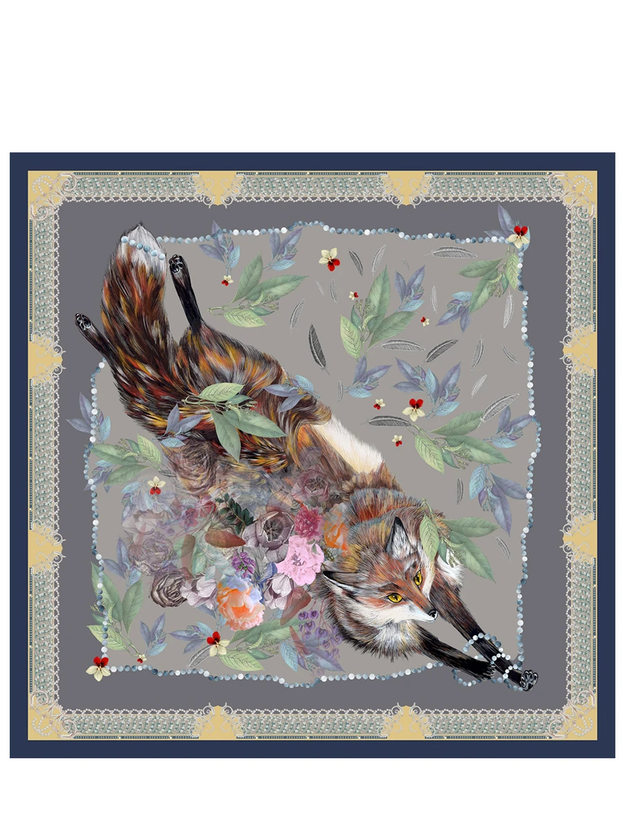 Платок шелковый с принтом