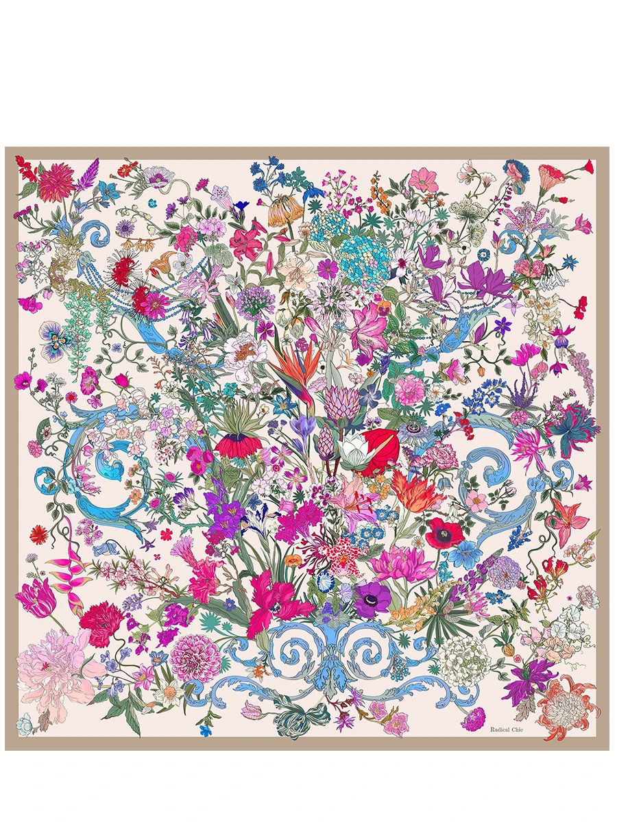 Платок шелковый 100 Flowers