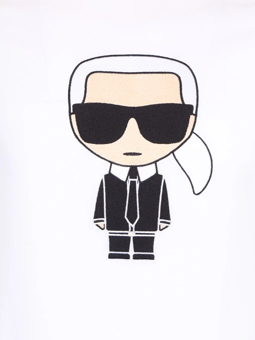 Футболка хлопковая с принтом KARL LAGERFELD