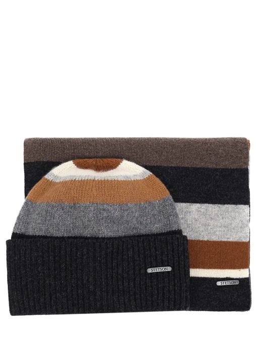 Комплект шерстяной шапка и шарф STETSON