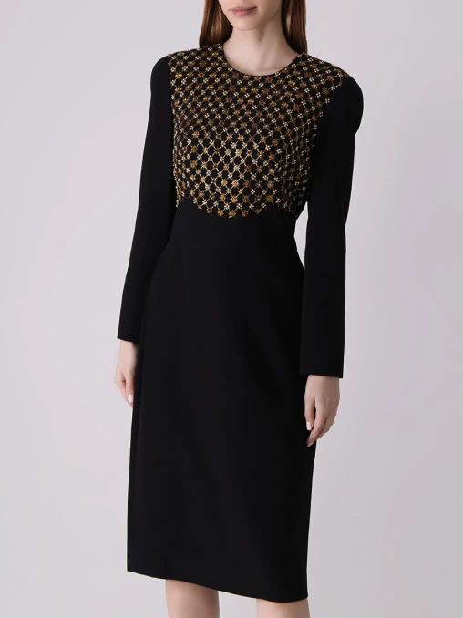 Платье с принтом ALEXANDER MCQUEEN