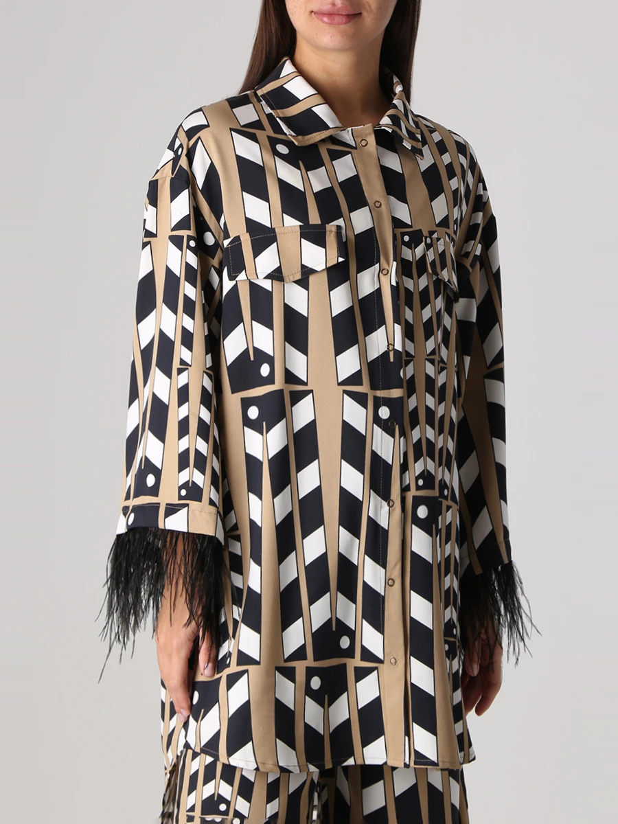 Костюм из вискозы и хлопка с узором