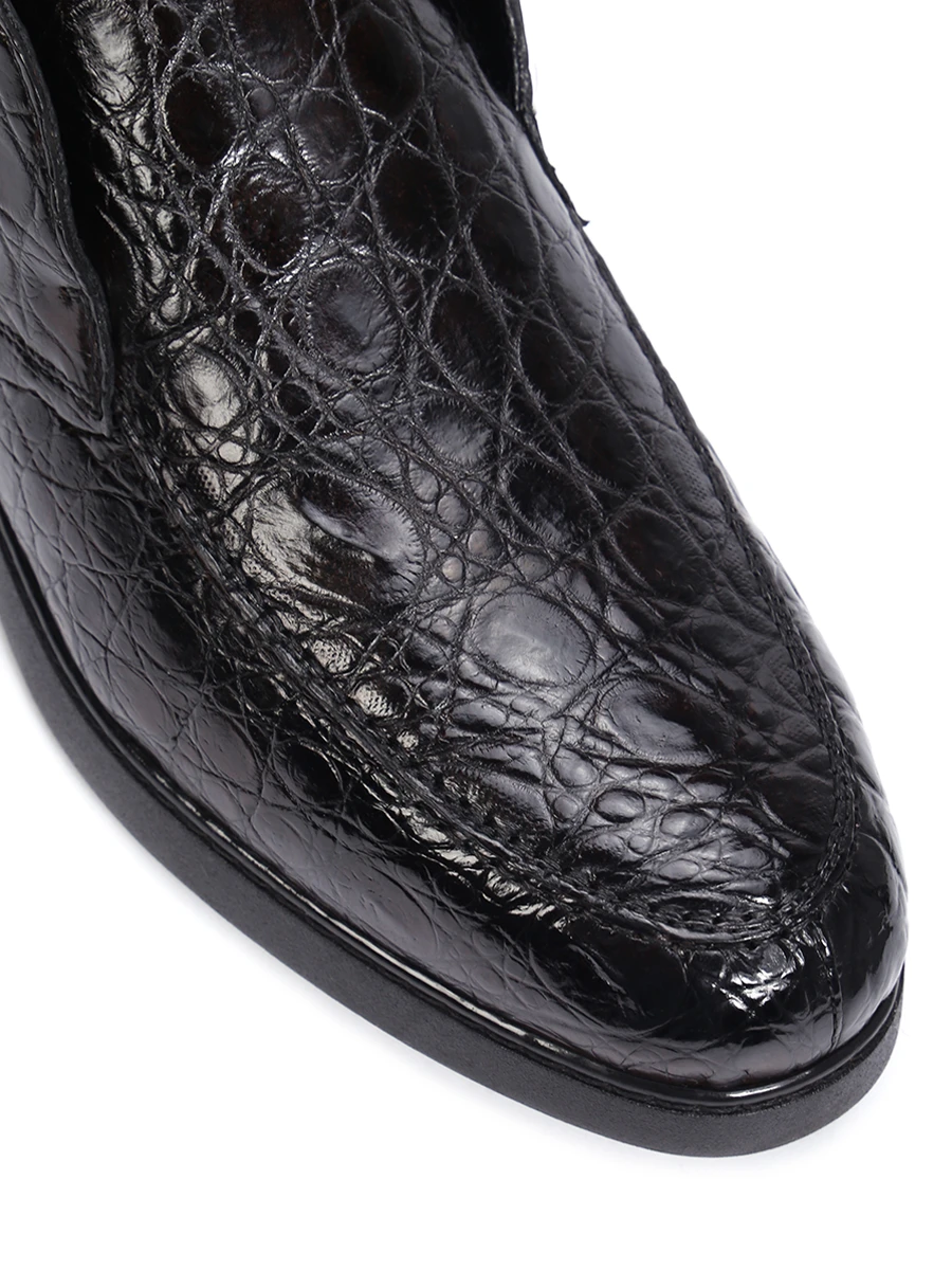 Ботинки из кожи крокодила на меху