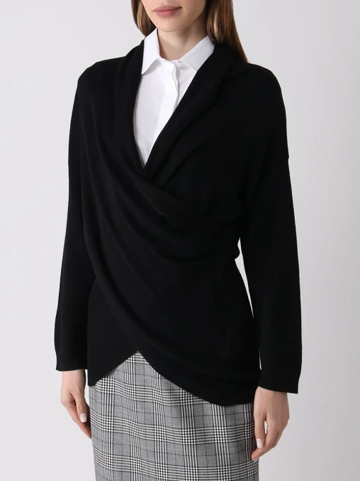 Пуловер шерстяной с драпировкой ARMANI COLLEZIONI