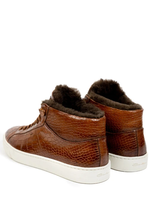 Кеды кожаные на меху SANTONI