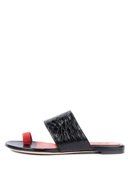 Шлепанцы из кожи ALEXANDER MCQUEEN