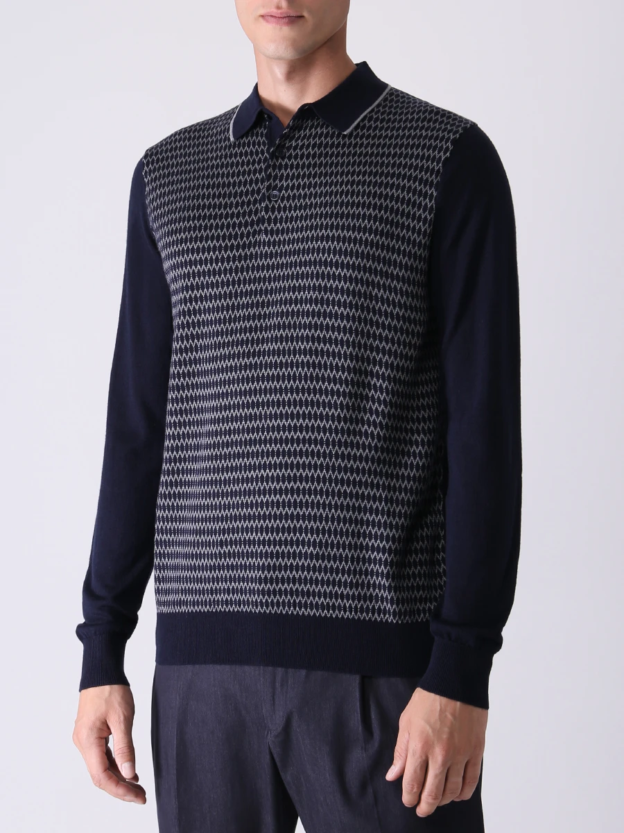 Поло трикотажное с узором