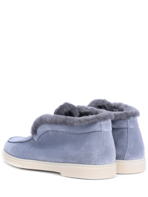 Лоферы замшевые на меху SANTONI