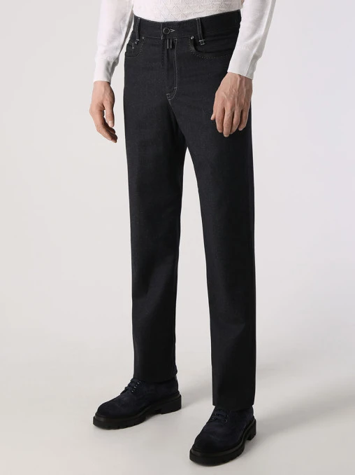 Джинсы Regular Fit из хлопка и шерсти CORTIGIANI