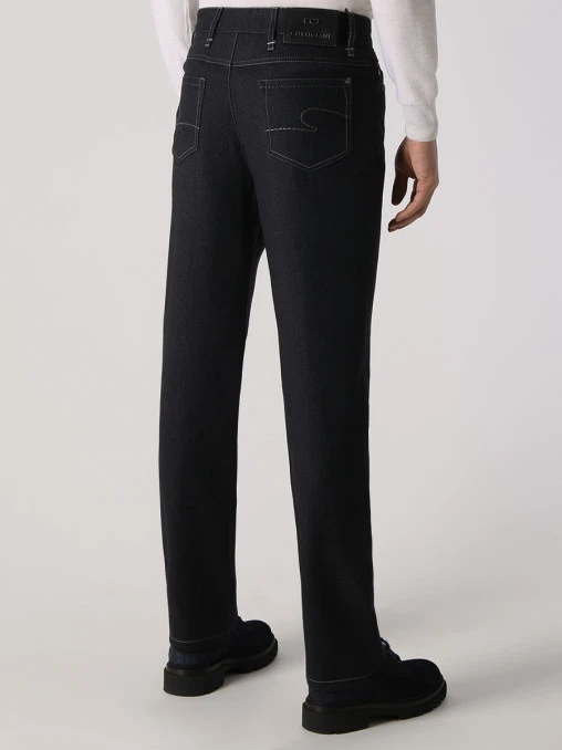 Джинсы Regular Fit из хлопка и шерсти CORTIGIANI
