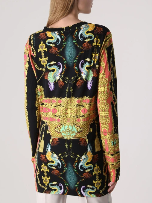 Футболка из вискозы с принтом JUST CAVALLI