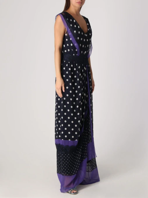 Платье шелковое в горох ALBERTA FERRETTI