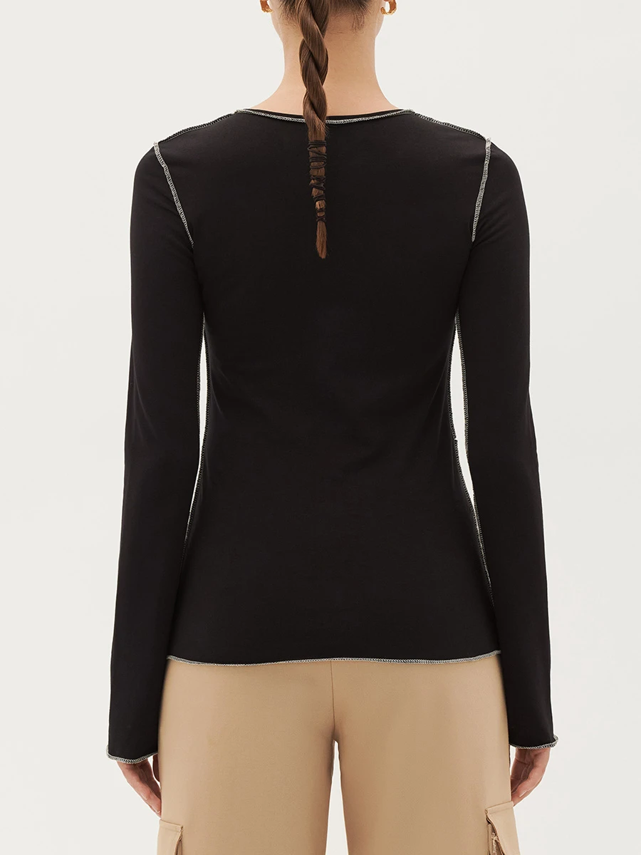 Лонгслив однотонный