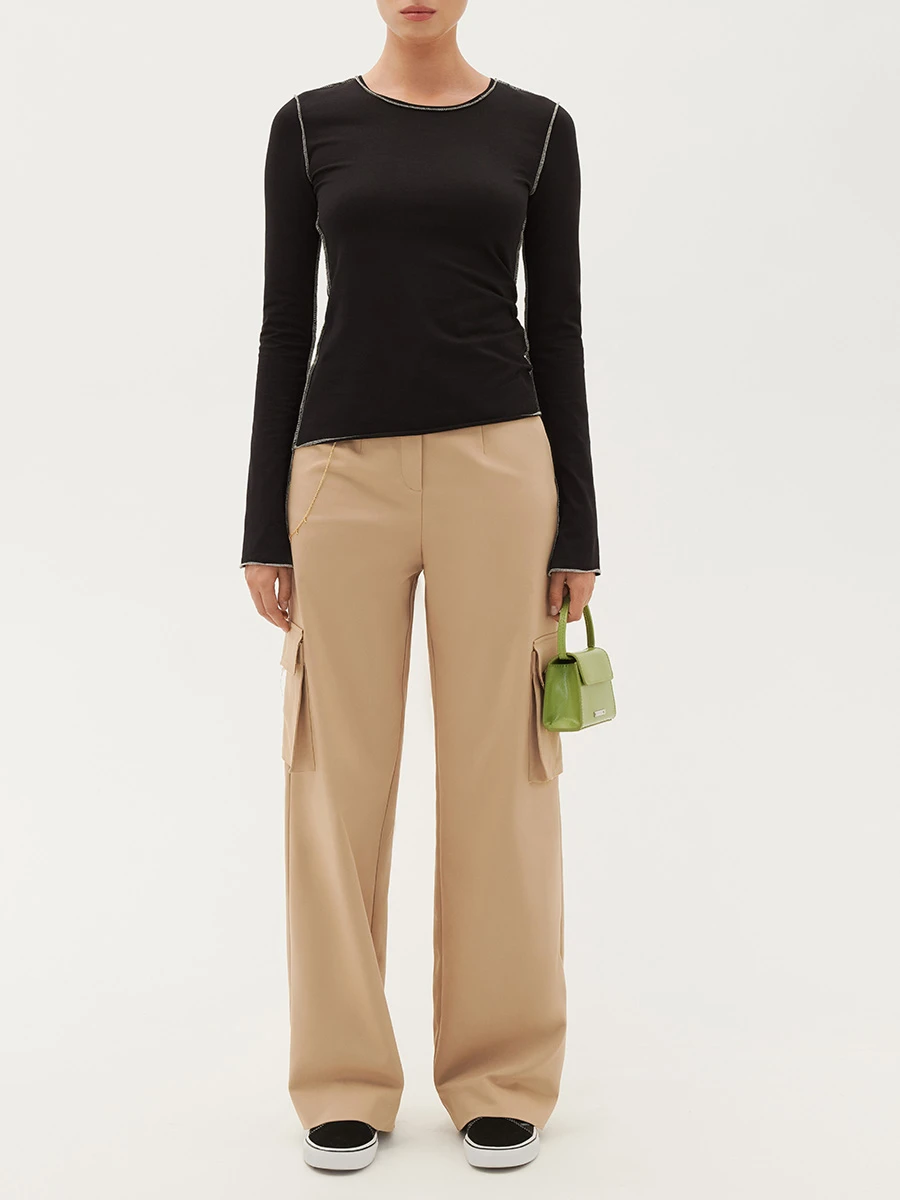 Лонгслив однотонный