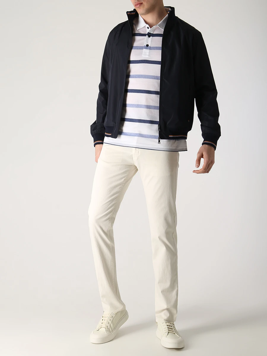 Поло хлопковое в полоску