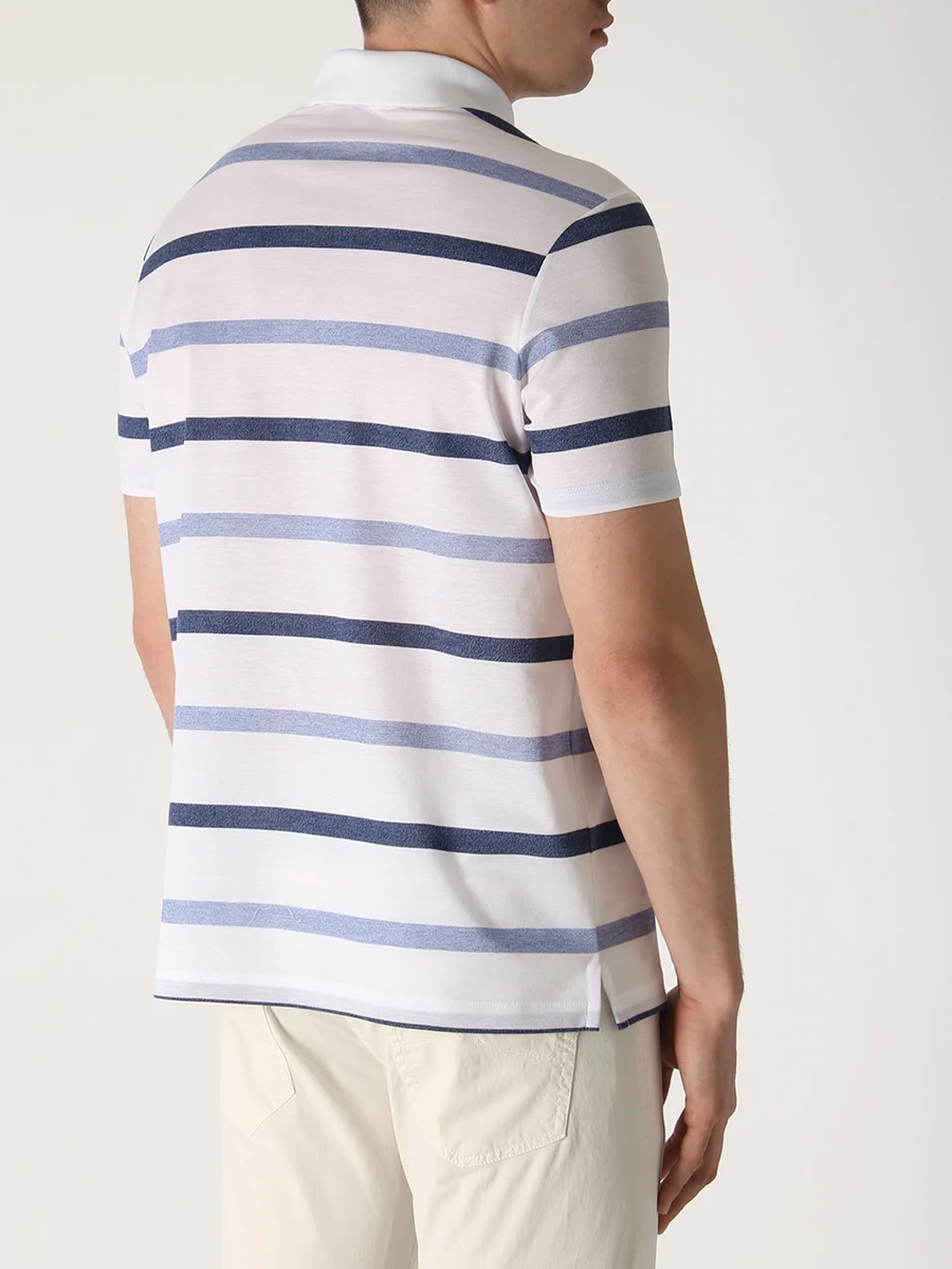 Поло хлопковое в полоску