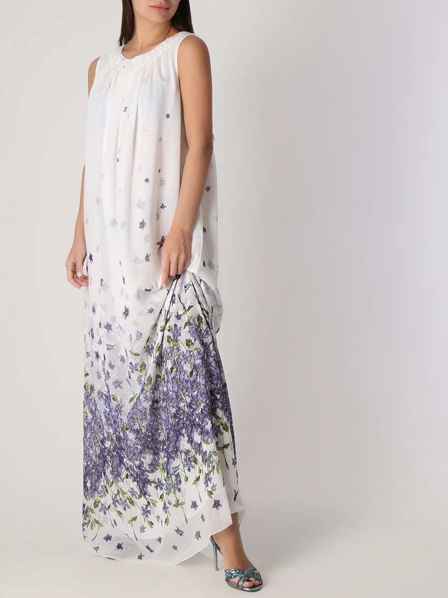 Платье шелковое с принтом