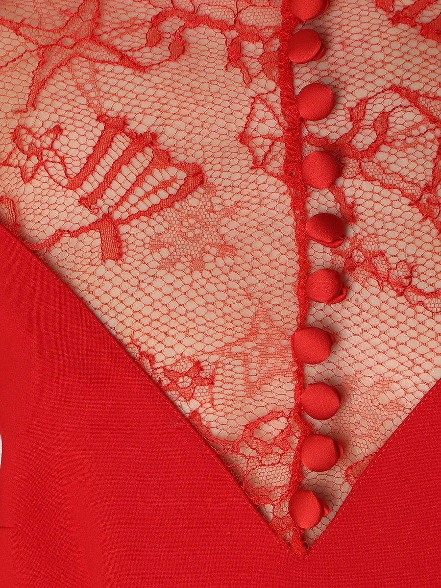 Платье-футляр с кружевом