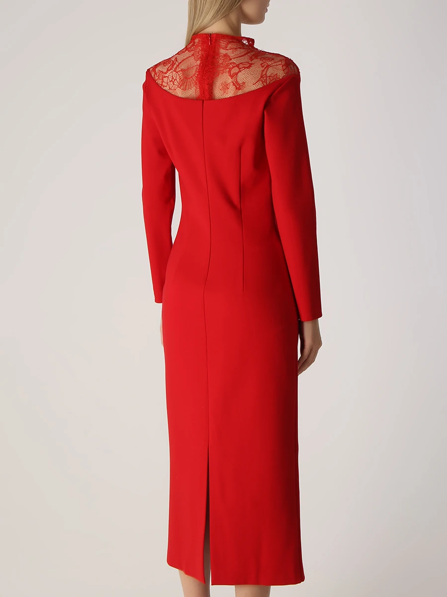Платье-футляр с кружевом