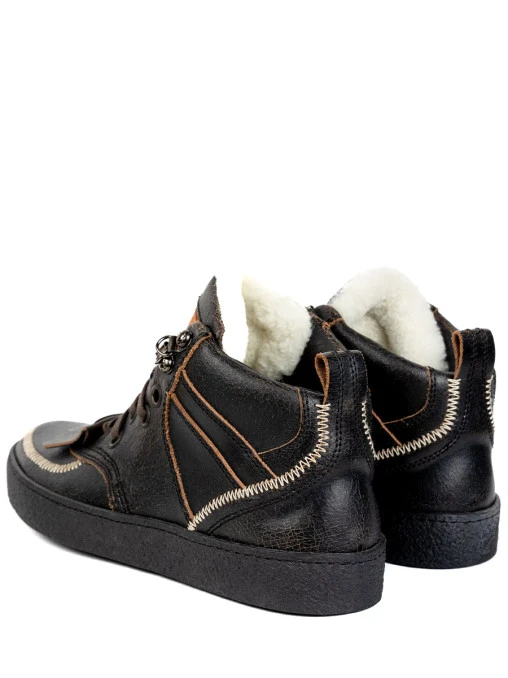Кеды кожаные на меху DSQUARED2