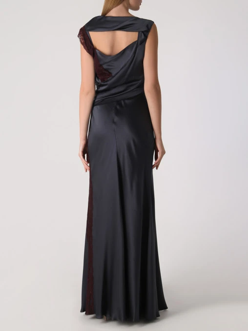 Платье шелковое с драпировкой ALBERTA FERRETTI
