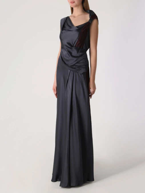 Платье шелковое с драпировкой ALBERTA FERRETTI