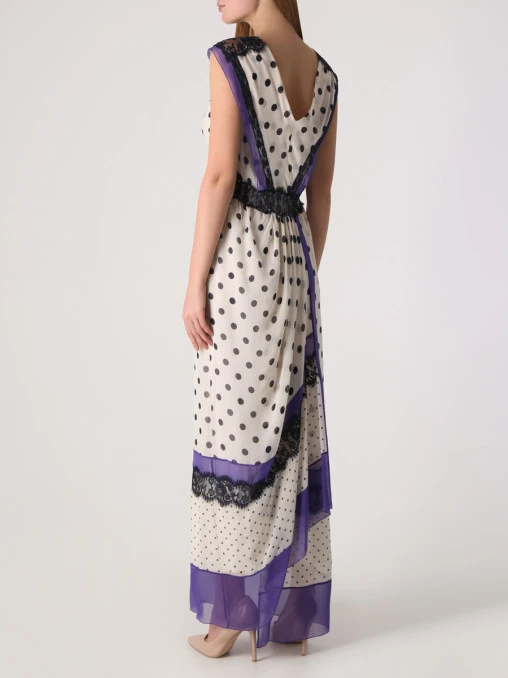 Платье шелковое в горох ALBERTA FERRETTI