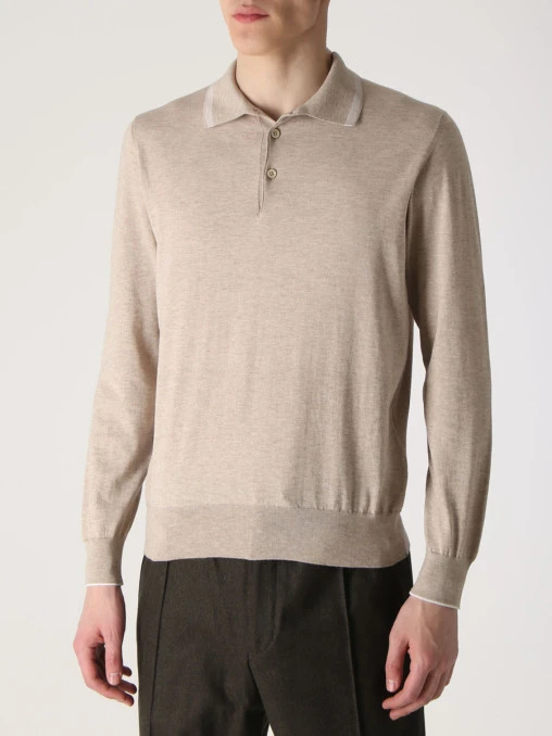 Поло из хлопка и кашемира FIORONI CASHMERE