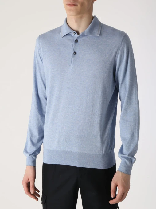Поло из хлопка и кашемира FIORONI CASHMERE