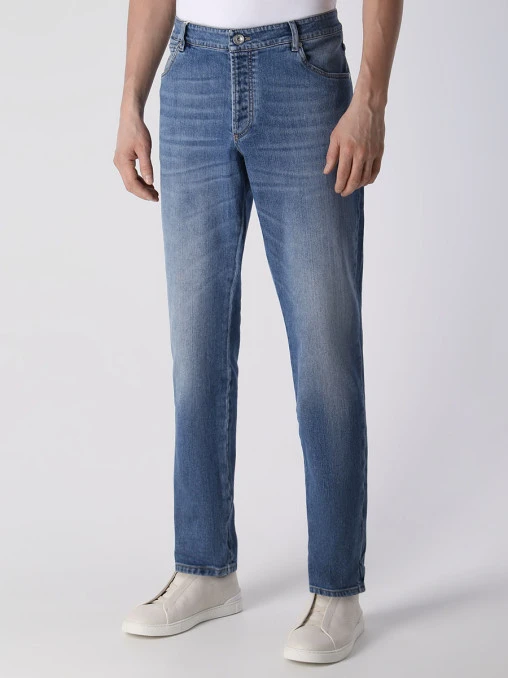 Джинсы Slim Fit хлопковые BRUNELLO CUCINELLI