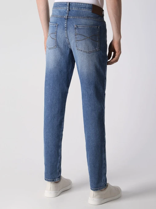 Джинсы Slim Fit хлопковые BRUNELLO CUCINELLI