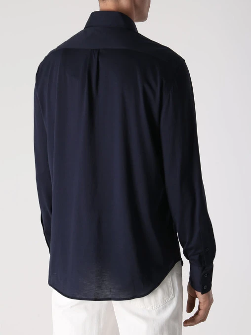 Рубашка Basic Fit из шелка и хлопка BRUNELLO CUCINELLI