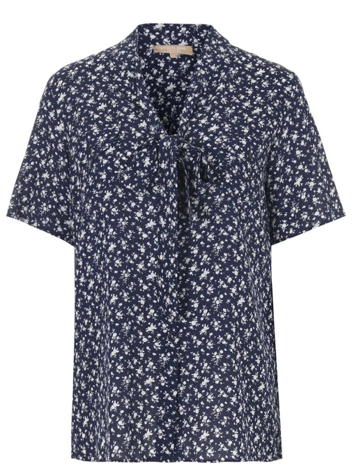 Блуза шелковая с принтом MICHAEL KORS